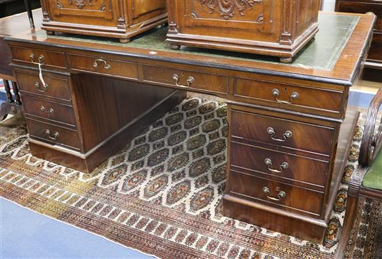 A Georgian style mahogany partners desk W.182cm